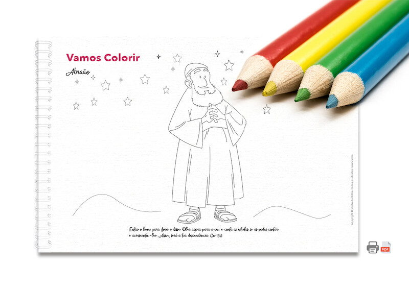 Atividade para Ministério Infantil: Vamos colorir. Abraão