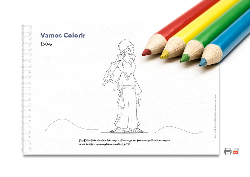 Atividade para Ministério Infantil: Vamos colorir. Esdras