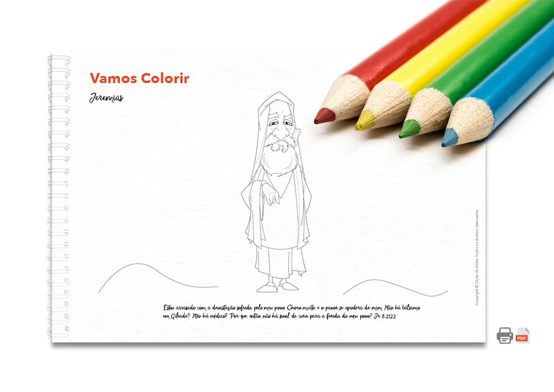 Atividade para Ministério Infantil: Vamos colorir. Jeremias