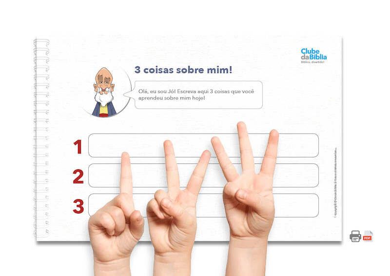 Atividade para o ministério infantil: 3 coisas sobre mim. Jó