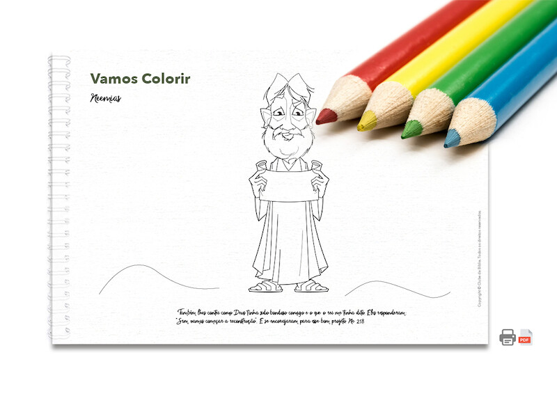 Atividade para Ministério Infantil: Vamos colorir. Neeimias