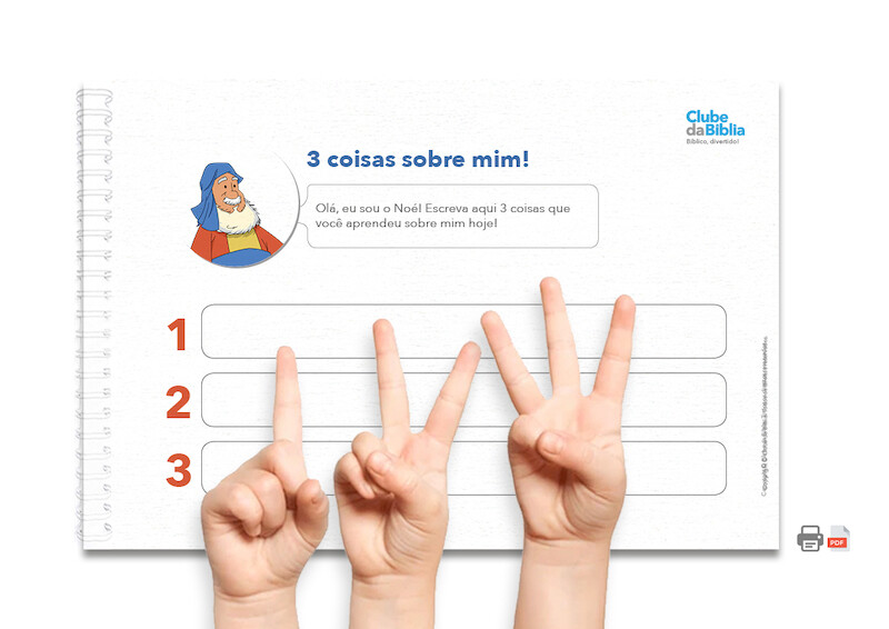 Atividade para o ministério infantil: 3 coisas sobre mim. Noé